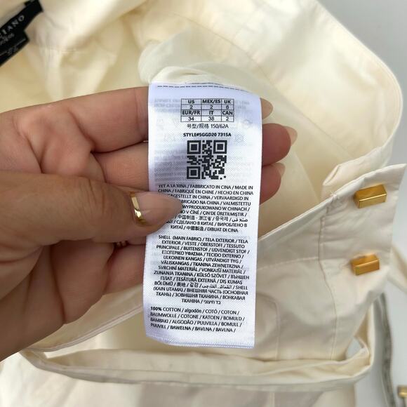 Marciano By Guess Pat Belted Maxi Skirt Off-White Long Gold Buttons US 2 IT 38 - Picture 11 of 11